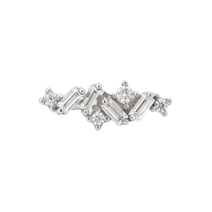 Zlatý piercing Cascada – 14k bílé zlato