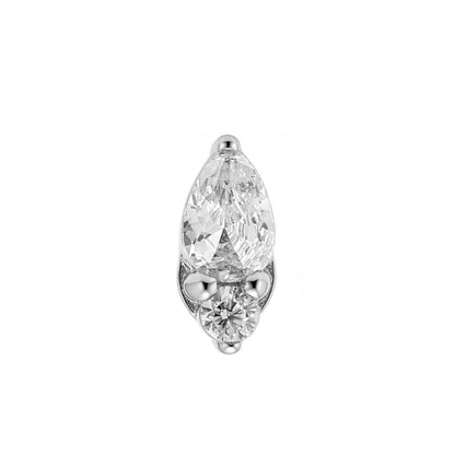 Zlatý piercing Gemini – 14k bílé zlato