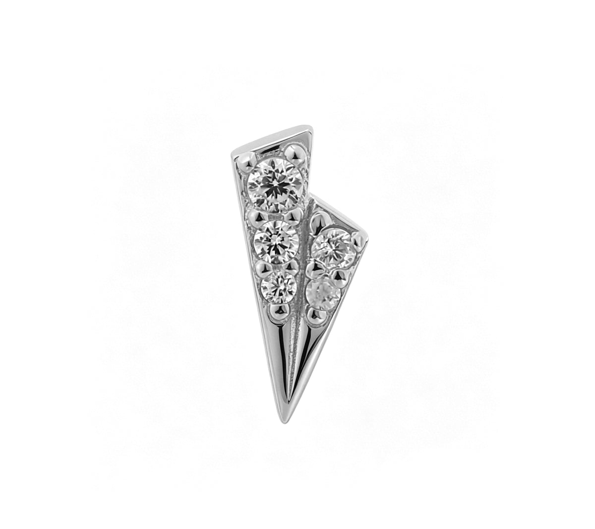 Zlatý piercing Acumen – 14k bílé zlato