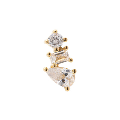Zlatý piercing Tria – 14k zlato