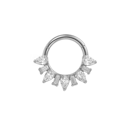 Titanový piercing Coronae, bílý kamínek