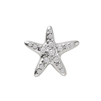 Titanový piercing Asteroidea, bílý kamínek