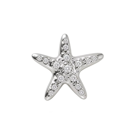 Titanový piercing Asteroidea, bílý kamínek